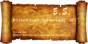 Birnstingl Seherezádé névjegykártya
